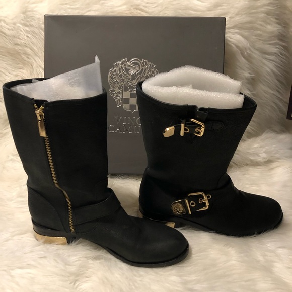 vince camuto women's walden round toe leather booties